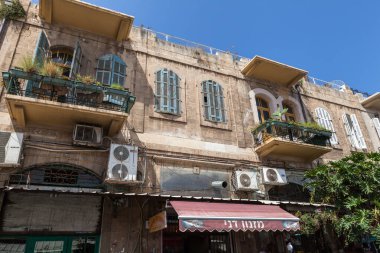 TEL AVIV, ISRAEL - CIRCA MAYIS 2018: İsrail 'deki Tel Aviv Eski Jaffa' nın güzel manzarası Mayıs 2018 civarında Tel Aviv 'de.