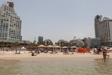 TEL AVIV, ISRAEL - CIRCA MAYIS 2018: İsrail 'deki Tel Aviv' in güzel manzarası Mayıs 2018 civarında Tel Aviv 'de.