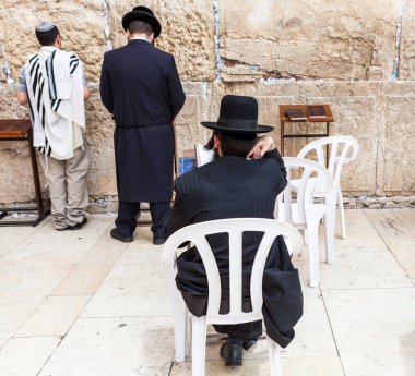 JERUSALEM, ISRAEL - CIRCA MAYIS 2018: Kudüs 'teki Batı Duvarı manzarası, İsrail yaklaşık Mayıs 2018' de Kudüs 'te.