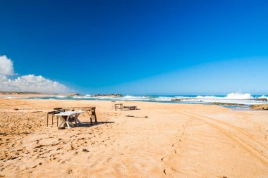 OUALIDIA, MOROCCO - CIRCA EPTEMBER 2014: Oualidia 'nın Eylül 2014' te Oualidia 'da görülmesi.