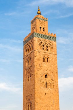 MARRAKECH, MOROCCO - CIRCA Eylül 2014: Koutoubia Camii Eylül 2014 civarında Marakeş 'te.