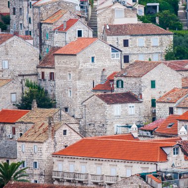 Selca 'nın Hırvatistan' ın Hvar adasındaki manzarası Eylül 2016 'da Hvar' da.