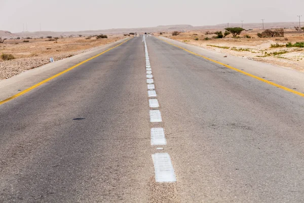 Vista Del Camino Través Del Desierto Del Néguev Israel — Foto de Stock