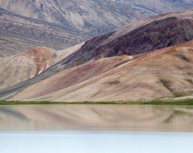 Tacikistan 'da Pamir' de Bulunkul Gölü 'nün güzel manzarası