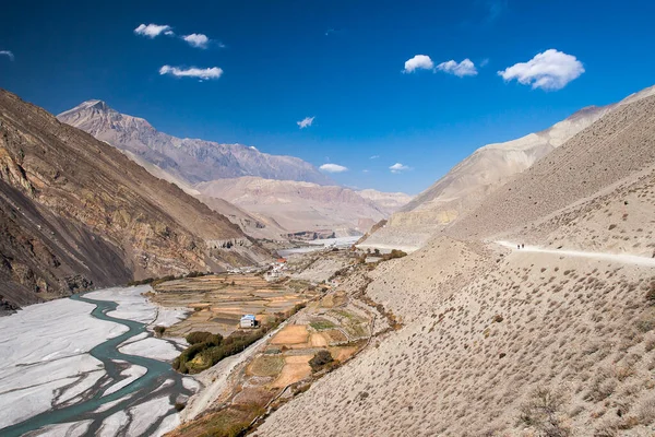 Kagbeni Nepal Circa Noviembre 2013 Vista Del Himalaya Rodeó Pueblo — Foto de Stock