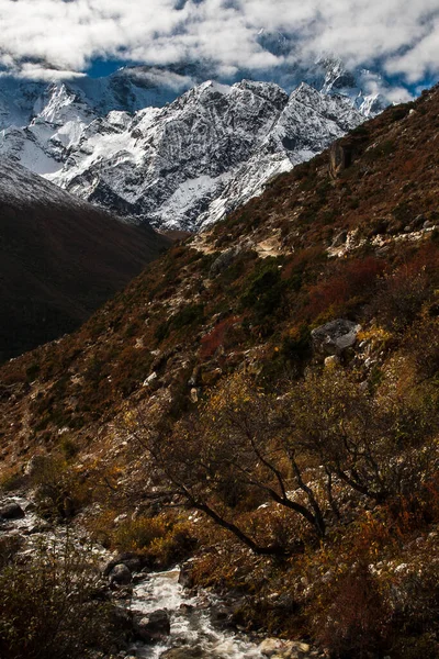 Pangboche Nepal Circa October 2013 View Himalayas Village Pangboche Circa — стокове фото