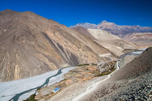 Kagbeni Nepal Circa Noviembre 2013 Vista Del Himalaya Rodeó Pueblo — Foto de Stock