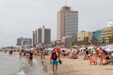 TEL AVIV, ISRAEL - CIRCA MAYIS 2018: İsrail 'deki Tel Aviv' in güzel manzarası Mayıs 2018 civarında Tel Aviv 'de.
