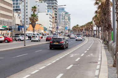 TEL AVIV, ISRAEL - CIRCA MAYIS 2018: İsrail 'deki Tel Aviv' in güzel manzarası Mayıs 2018 civarında Tel Aviv 'de.