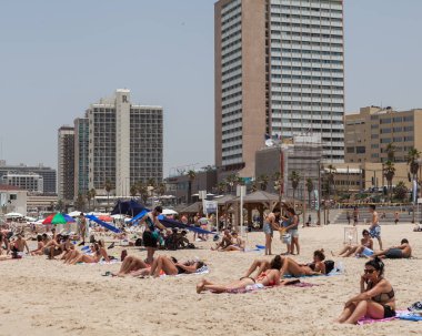TEL AVIV, ISRAEL - CIRCA MAYIS 2018: İsrail 'deki Tel Aviv' in güzel manzarası Mayıs 2018 civarında Tel Aviv 'de.