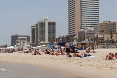 TEL AVIV, ISRAEL - CIRCA MAYIS 2018: İsrail 'deki Tel Aviv' in güzel manzarası Mayıs 2018 civarında Tel Aviv 'de.