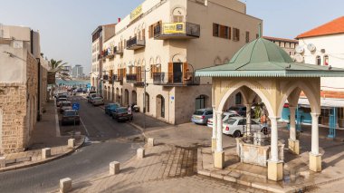 TEL AVIV, ISRAEL - CIRCA MAYIS 2018: İsrail 'deki Tel Aviv Eski Jaffa' nın güzel manzarası Mayıs 2018 civarında Tel Aviv 'de.