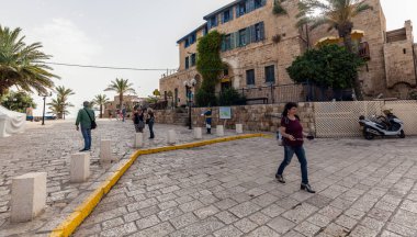 TEL AVIV, ISRAEL - CIRCA MAYIS 2018: İsrail 'deki Tel Aviv Eski Jaffa' nın güzel manzarası Mayıs 2018 civarında Tel Aviv 'de.