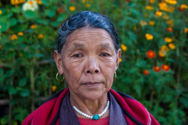 CHHEPLUNG, NEPAL - CIRCA ECTOBER 2013: Nepalli kadın Ekim 2013 dolaylarında Chheplung 'da.