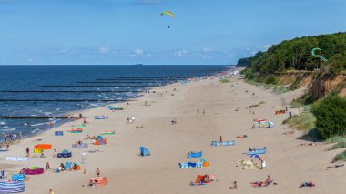 View of the beach in Trzesacz in Poland circa August 2021 in Trzesacz.