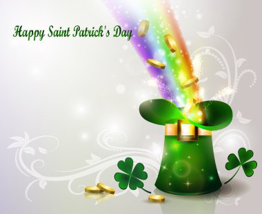 Gökkuşağı ile St Patricks günü yeşil şapka
