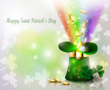 Gökkuşağı ile St Patricks günü yeşil şapka