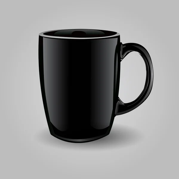 Modèle céramique propre tasse noire — Image vectorielle