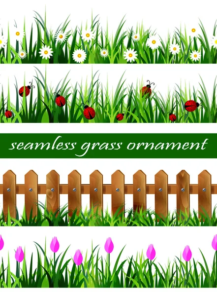 Ensemble sans couture Big Green Grass — Image vectorielle