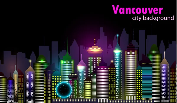 Vancouver Canada skyline van silhouet — Stockvector