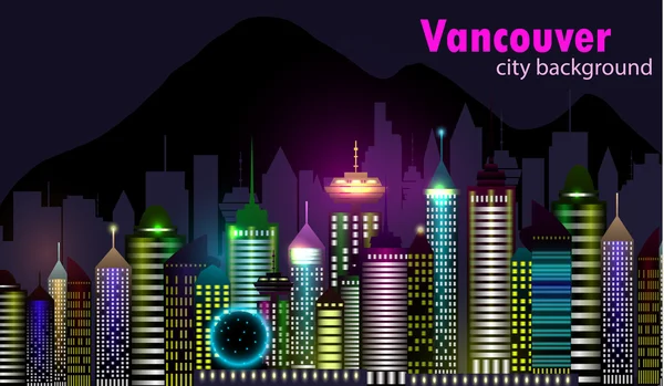 Vancouver Canada skyline van silhouet — Stockvector