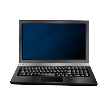 Beyaz arka plan üzerinde izole vektör laptop