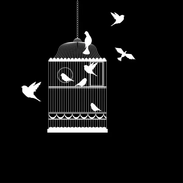 Vector illustration, of bird cage — Stock Vector