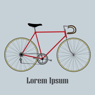 Bisiklet üzerinde mavi arka plan izole