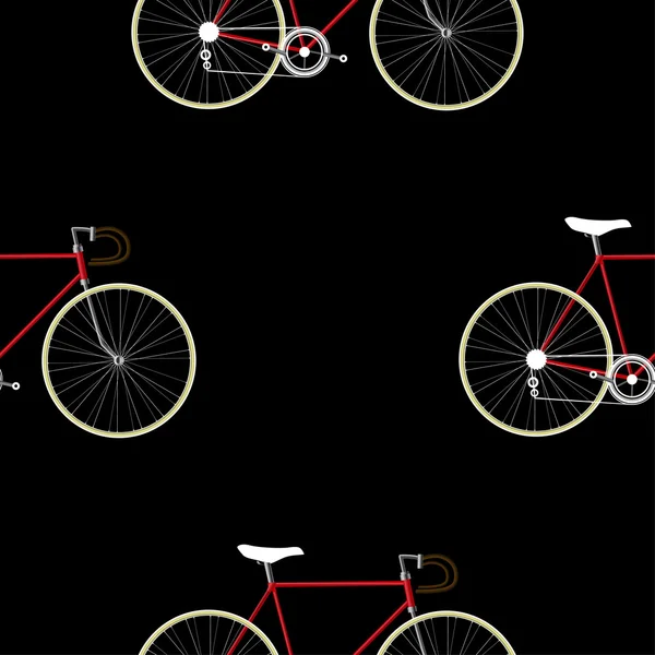 ビンテージ自転車シームレスなパターン — ストックベクタ