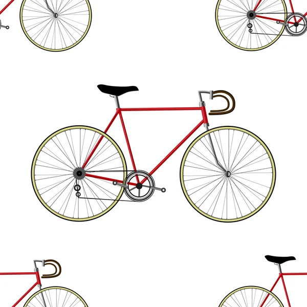 Patrón sin costura bicicleta Vintage — Vector de stock