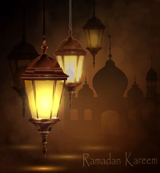 Işıkları ile karmaşık Arapça lambalar — Stok Vektör