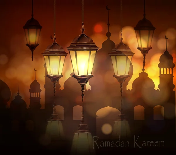 Рамадан Карим, приветственный фон — стоковый вектор