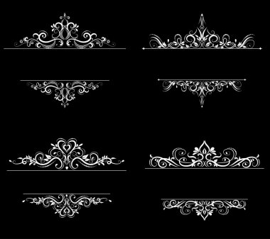 Vintage vektör girdap çerçeve kümesi