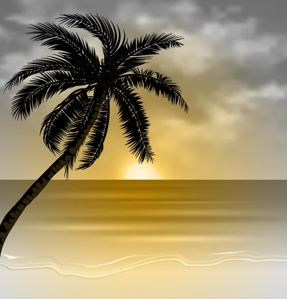 Plage tropicale vectorielle — Image vectorielle