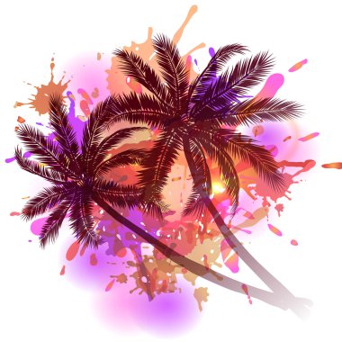 palmiye ağaçları ile yaz arka plan