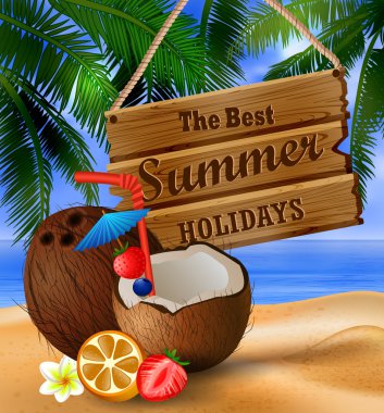 ahşap tahta tropikal arka plan üzerinde asılı