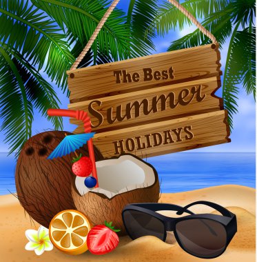 ahşap tahta tropikal arka plan üzerinde asılı