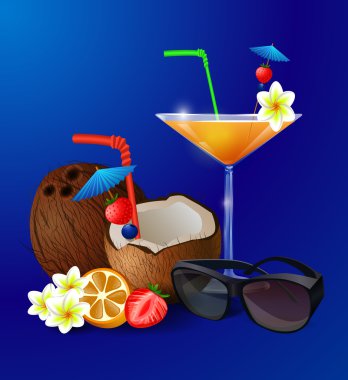 egzotik Hindistan cevizi kokteyller