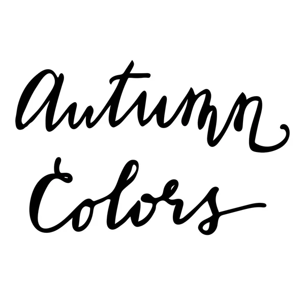Autumn Colors Carta de letras dibujada a mano — Archivo Imágenes Vectoriales