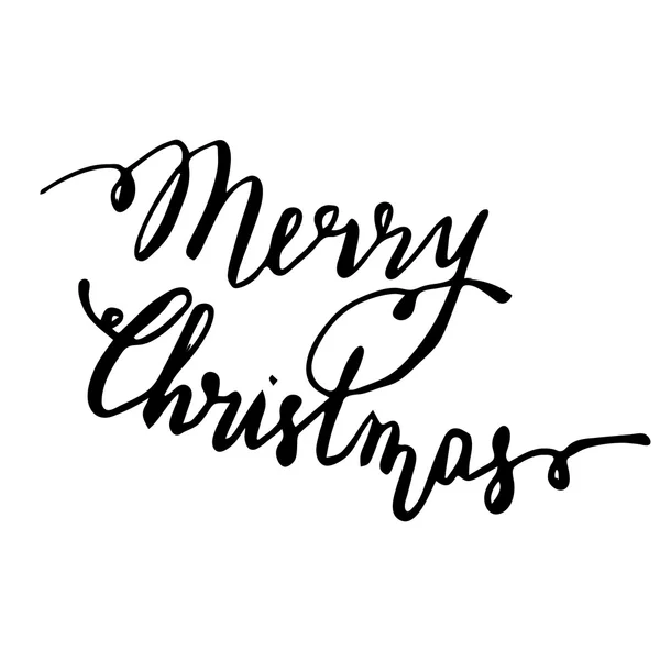 Feliz Navidad Carta de letras dibujada a mano — Vector de stock
