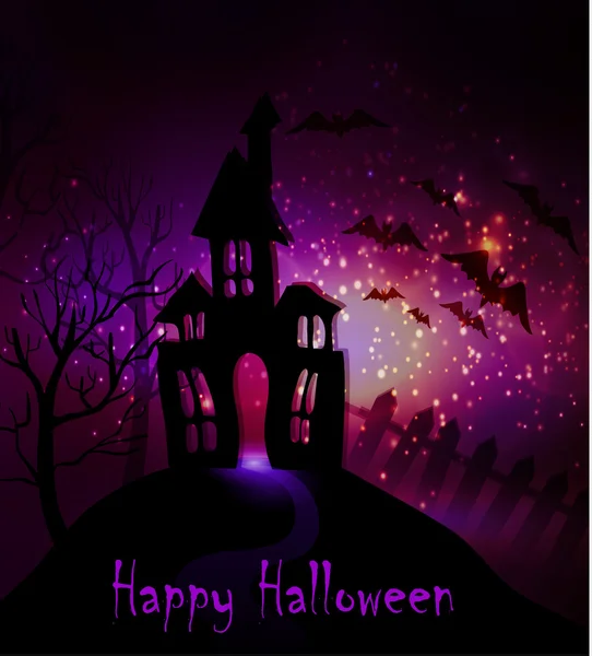 Halloween strašidelný dům — Stockový vektor