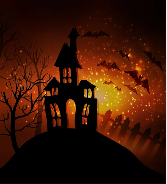 Halloween haunted house — Stock Vector