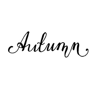 Sonbahar elle çizilmiş yazı kartı