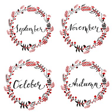 Sonbahar yuvarlak çerçeve kümesi