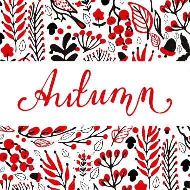 El çizimi sonbahar arkaplanı