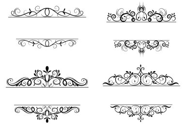 Vintage vektör girdap çerçeve kümesi