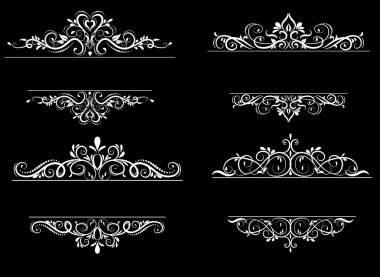 Vintage vektör girdap çerçeve kümesi