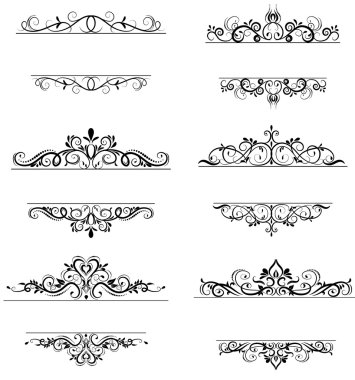 Vintage vektör girdap çerçeve kümesi