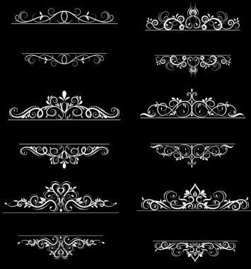 Vintage vektör girdap çerçeve kümesi