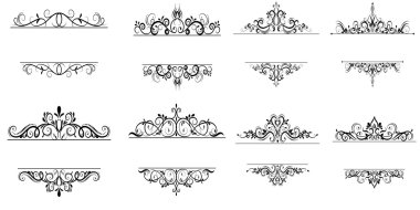 Vintage vektör girdap çerçeve kümesi